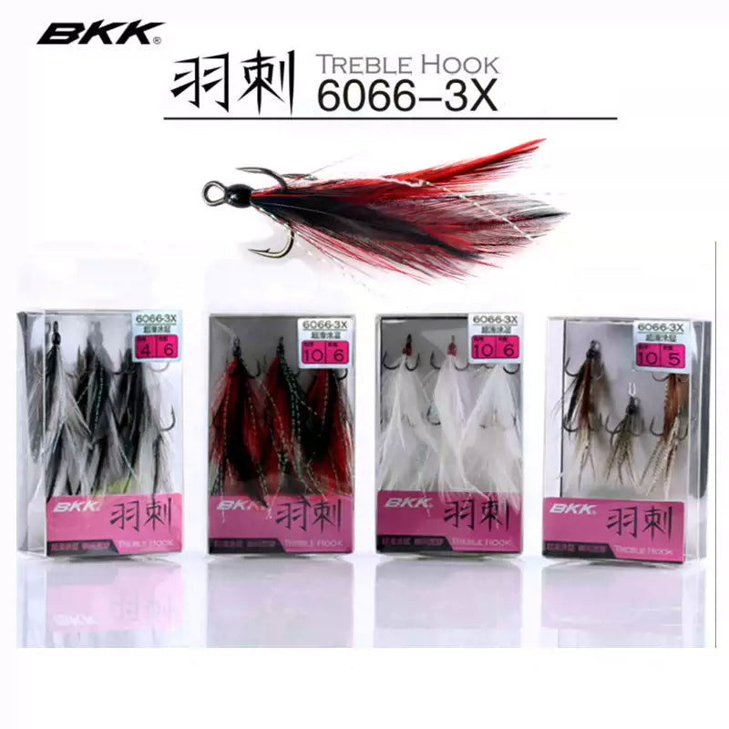 BKK 6066-3X-NP Quills Feathered Trebel Super Slide Hook - ReelsDeal Fishing Sale NZ - NZ's 1st fishing discount shop