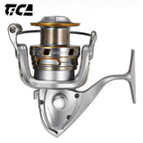 TICA GEAC4000 metal body spinning reel for fishing, silver and gold, ReelsDeal NZ