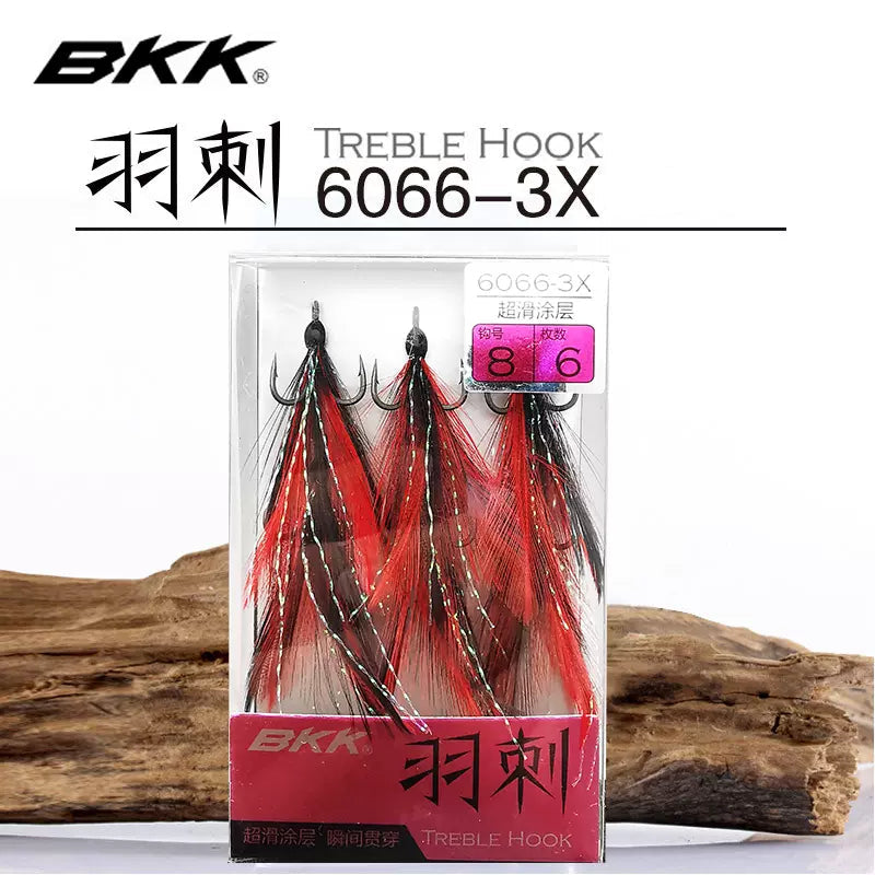 BKK 6066-3X-NP Quills Feathered Trebel Super Slide Hook - ReelsDeal Fishing Sale NZ - NZ's 1st fishing discount shop