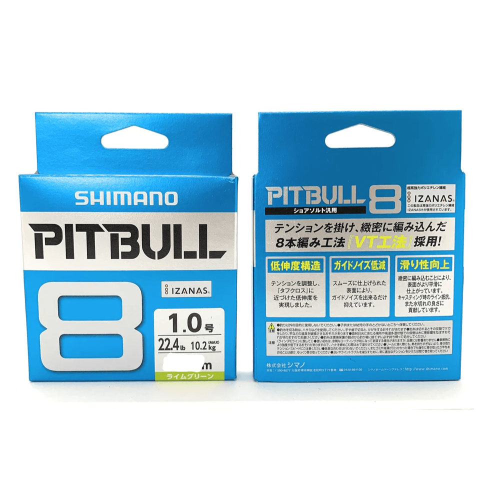 Shimano Pitbull 8 1.0# 22LB Braid 150m Green