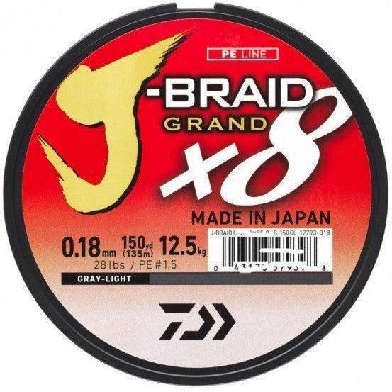 Daiwa X8 J-Braid Grand Fishing Braid 10lb 0.06mm 150M chartreuse - ReelsDeal Fishing Sale NZ - NZ's 1st fishing discount shop